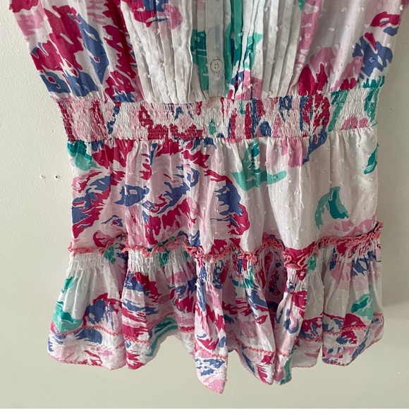 Poupette St Barth Mini Dress Alba Ct Pm in Pink Macro Peony 37528 - Picture 5 of 13